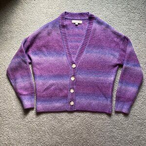Women's Loft Spacedye Ribbed V-Neck Cardigan - Size L